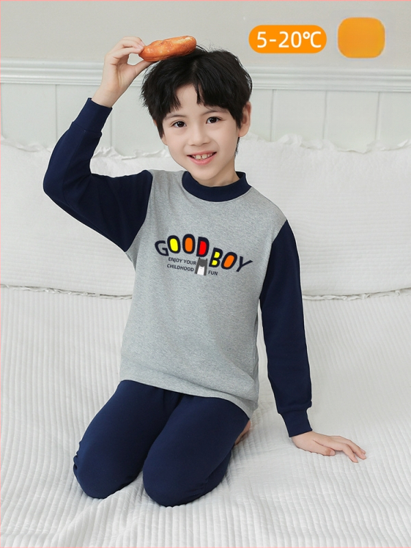 Laste 100% puuvillast termilise aluskomplekti – antibakteriaalne, ümmarguse kaelusega top ja püksid, vanus 3–8 aastat