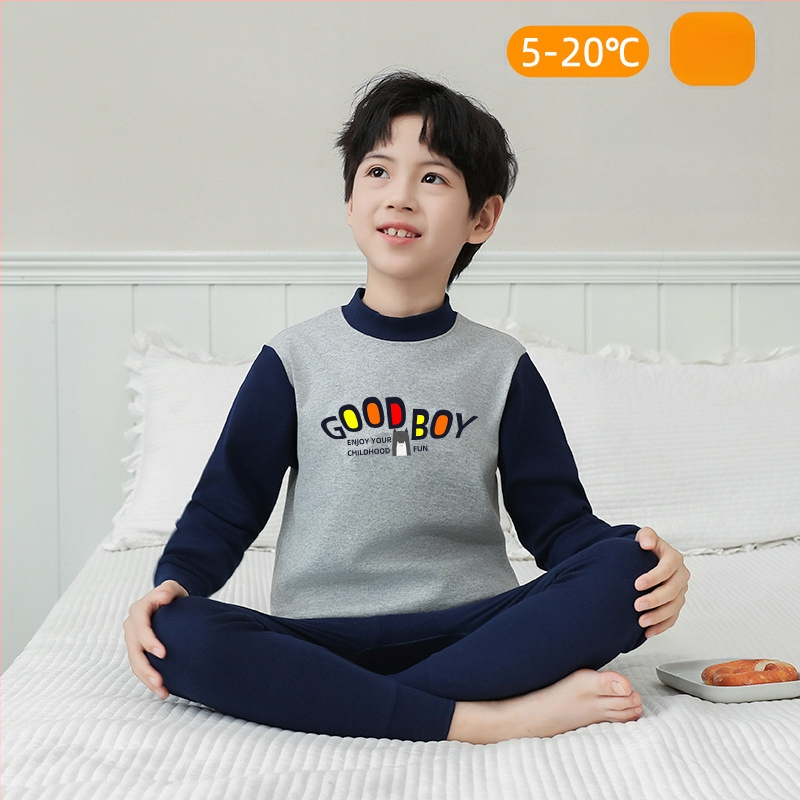 Laste 100% puuvillast termilise aluskomplekti – antibakteriaalne, ümmarguse kaelusega top ja püksid, vanus 3–8 aastat