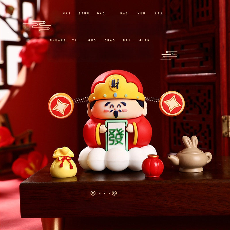 Socha Boha Bohatstva - PVC, čínsky štýl, dekor na stôl a centrálu auta