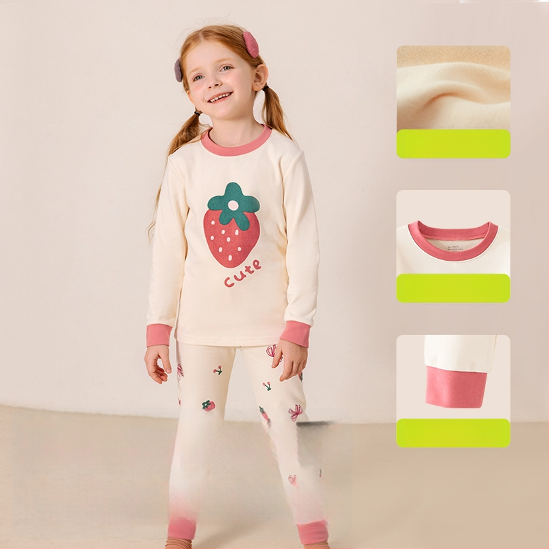 Vaikų pižamų komplektas - 95% medvilnė, 5% elastanas, antibakterinis, rudens–žiemos, unisex, princesės stilius, karikatūros raštas