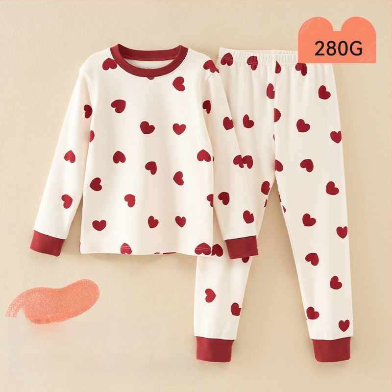 Vaikų pižamų komplektas - 95% medvilnė, 5% elastanas, antibakterinis, rudens–žiemos, unisex, princesės stilius, karikatūros raštas