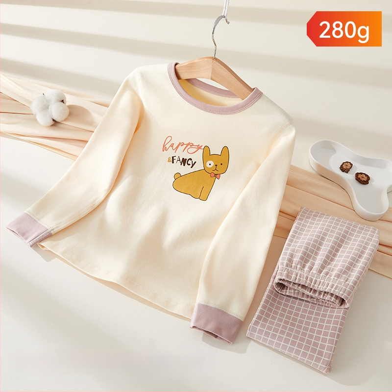 Vaikų pižamų komplektas - 95% medvilnė, 5% elastanas, antibakterinis, rudens–žiemos, unisex, princesės stilius, karikatūros raštas