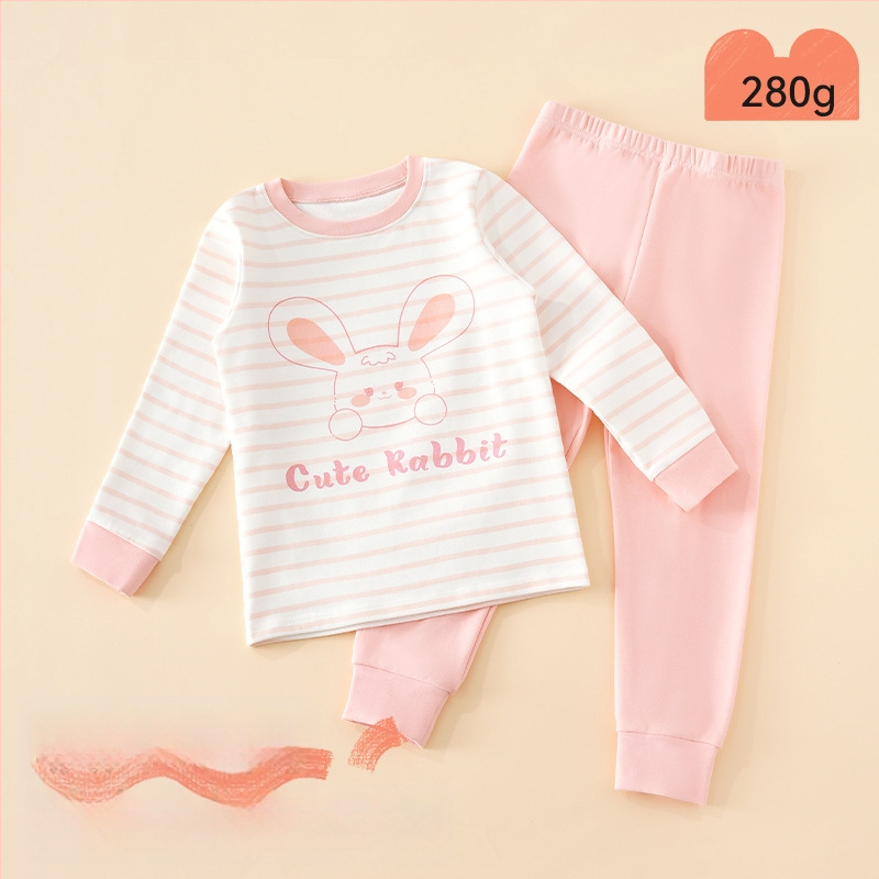 Vaikų pižamų komplektas - 95% medvilnė, 5% elastanas, antibakterinis, rudens–žiemos, unisex, princesės stilius, karikatūros raštas