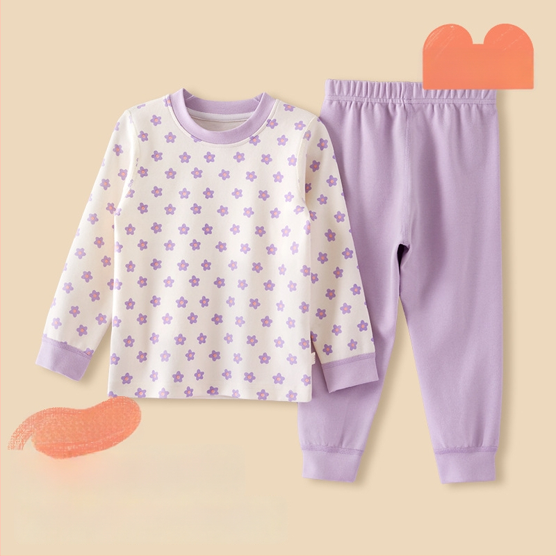 Vaikų pižamų komplektas - 95% medvilnė, 5% elastanas, antibakterinis, rudens–žiemos, unisex, princesės stilius, karikatūros raštas