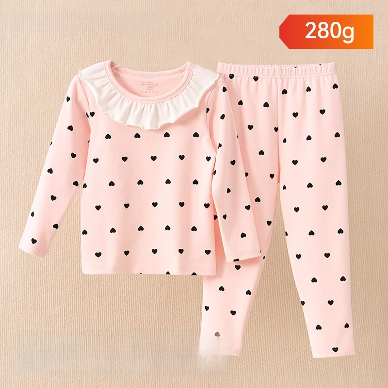 Vaikų pižamų komplektas - 95% medvilnė, 5% elastanas, antibakterinis, rudens–žiemos, unisex, princesės stilius, karikatūros raštas