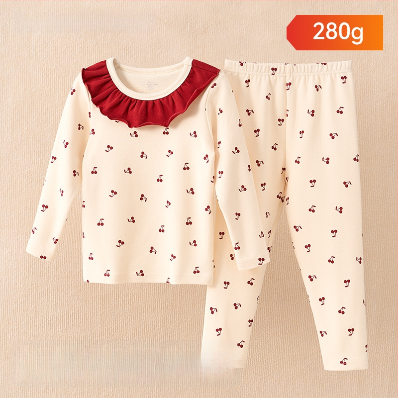 Vaikų pižamų komplektas - 95% medvilnė, 5% elastanas, antibakterinis, rudens–žiemos, unisex, princesės stilius, karikatūros raštas