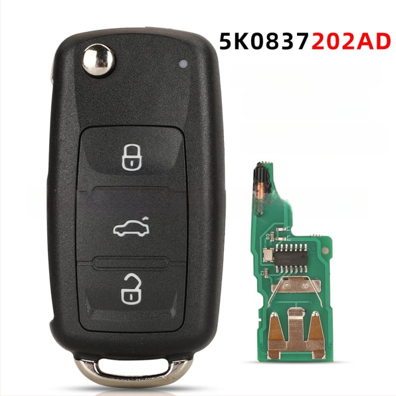 Volkswagen 202Ad kokkupandav kaugvõti asenduseks Passat, Lavida, Sagitar, Škoda – 3 nuppu, mudel 5K0837202AD