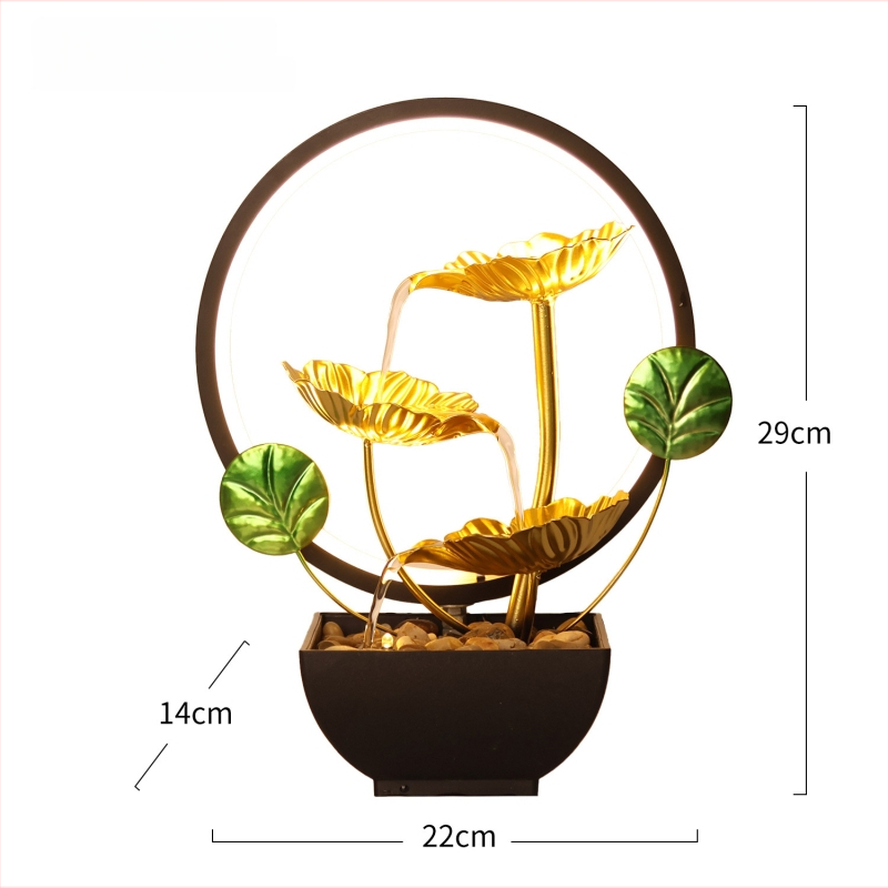 Geležinis vidinis fontano vandens peizažo dekoras — rankomis dažytas, paviršius purškiamais dažais, pritaikymas prieinamas, licencijuotas privatų ženklas