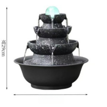 Fengšui Rotuojantis Kristalų Kamuolys – Vandens Fontano Dekoras, Iš Dervos, Rankomis Dažyta Paviršius, Graviravimas ir Skulptūra