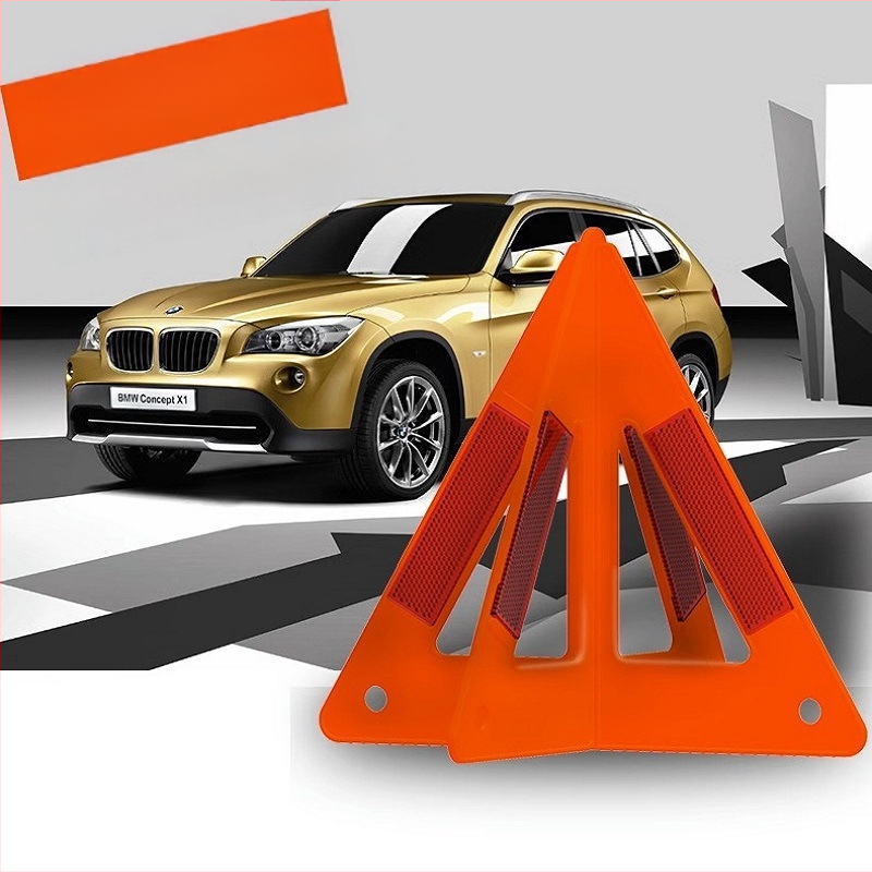 Sulankstomas PVC atšvaitinis automobilio įspėjimo trikampis su statyvu, vertikalus dizainas, avariniam stovėjimui