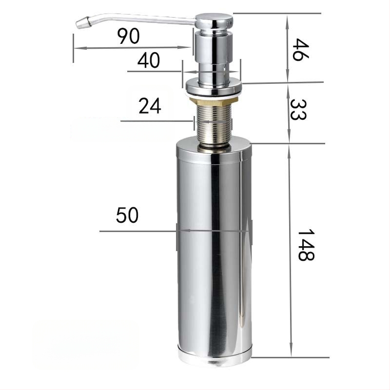 Predlžovacia trubica fľaše na tekutý saponát pre drez, materiál: silikón + nerezová oceľ, značka: Yushu exploration, štýl: Moderná jednoduchosť