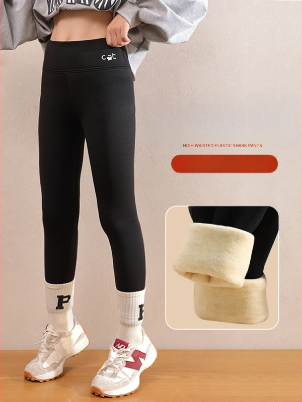 Tüdrukutele fliisvoodriga paksemad legginid, kõrge vöökoht, täispikkus, nailon 93,6%