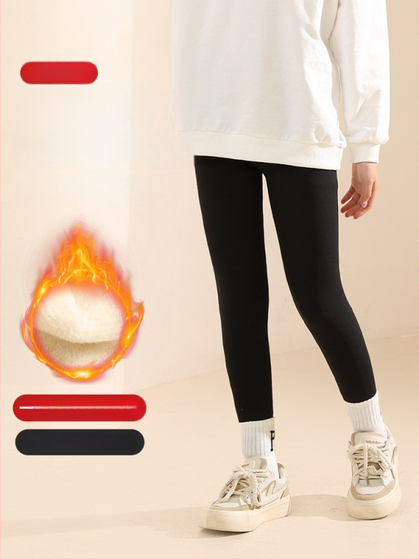 Tüdrukutele fliisvoodriga paksemad legginid, kõrge vöökoht, täispikkus, nailon 93,6%