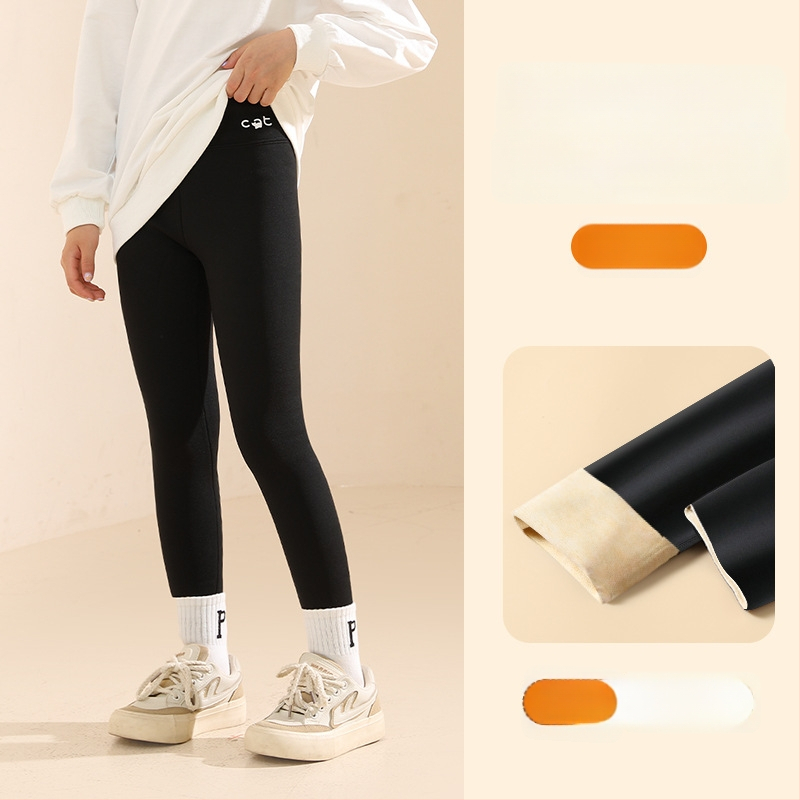 Tüdrukutele fliisvoodriga paksemad legginid, kõrge vöökoht, täispikkus, nailon 93,6%