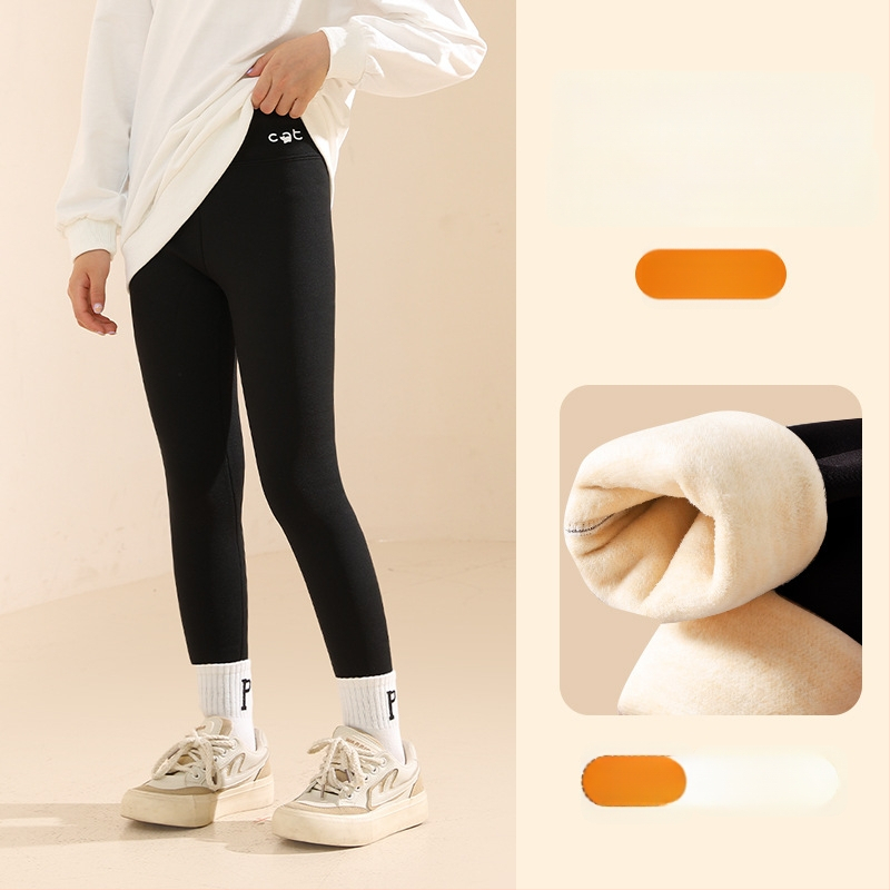 Tüdrukutele fliisvoodriga paksemad legginid, kõrge vöökoht, täispikkus, nailon 93,6%