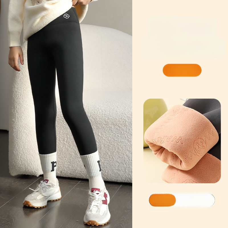Tüdrukutele fliisvoodriga paksemad legginid, kõrge vöökoht, täispikkus, nailon 93,6%