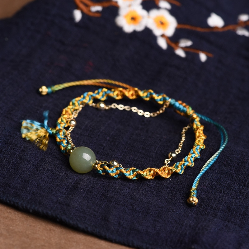 DIY pītu rokassprādze no auklas, etniskā stila sievietēm, roku darbs, rudens 2023