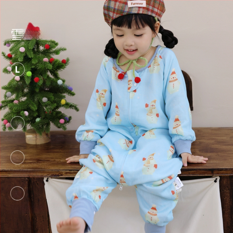 Miegmaišis kūdikiams ir vaikams, keturių sluoksnių bambukų pluošto ir medvilnės gazas (70/30) su padu, karikatūrų raštas, pavasario ir rudens sezonai, drėgmės valdymas