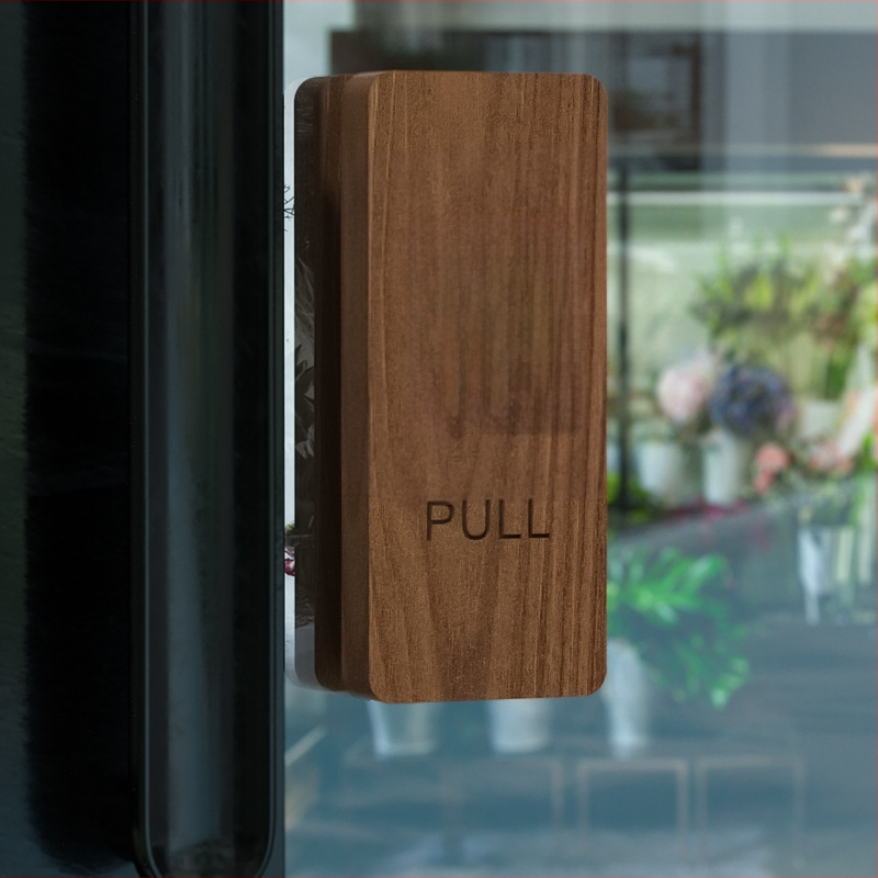 Riešutmedžio plaukiojančių durų sienos ženklas su 3D užrašu, lipnus, skirtas parduotuvėms, B&B, viešbučiams, ligoninėms ir biurų pastatams