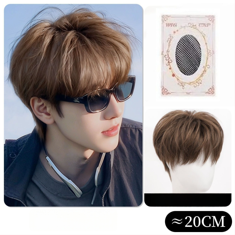 Meeste parukas, lühikesed juuksed, mehhanismiline töötlemine, kõrge temperatuuriga kiud, mudel N25-056, ilma värvi või permita