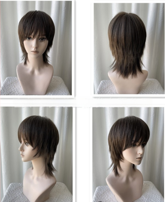 Vyrų mullet parūka, modelis 525, aukštos temperatūros pluoštas, cosplay tinka