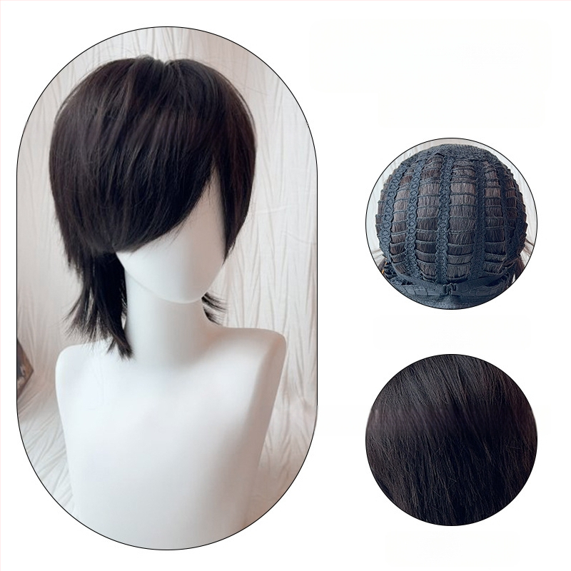 Vyrų mullet parūka, modelis 525, aukštos temperatūros pluoštas, cosplay tinka