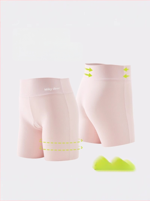 Mergaitėms skirti nailoniniai saugūs šortai vasarai, 3/4 ilgio, aukštas liemuo su elastine juosta, be kirkšnies įpjovos, sudėtis 73% nailonas, 27% elastanas