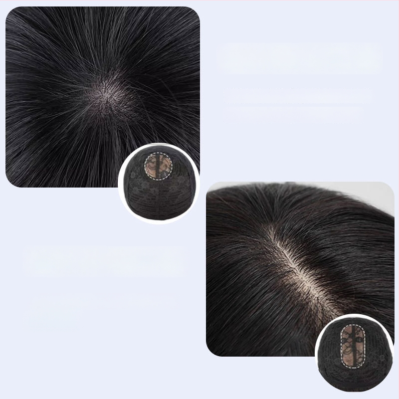 Paruka z pravých ľudských vlasov, prirodzený štýl, BOBO-35, stredná dĺžka, dlhé rovné vlasy s ofinkou typu qi, možné farbiť, mechanicky spracované