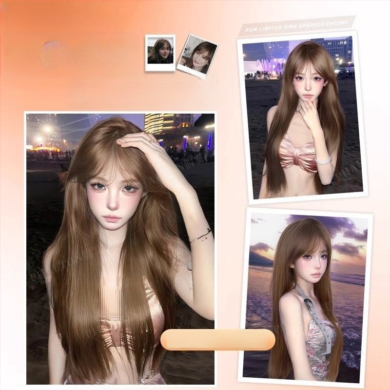 Paruka: dlhá rovná paruka s rovnými ofinami, prirodzený vzhľad, vlasy z vysokoteplotného hodvábu, nejde farbiť