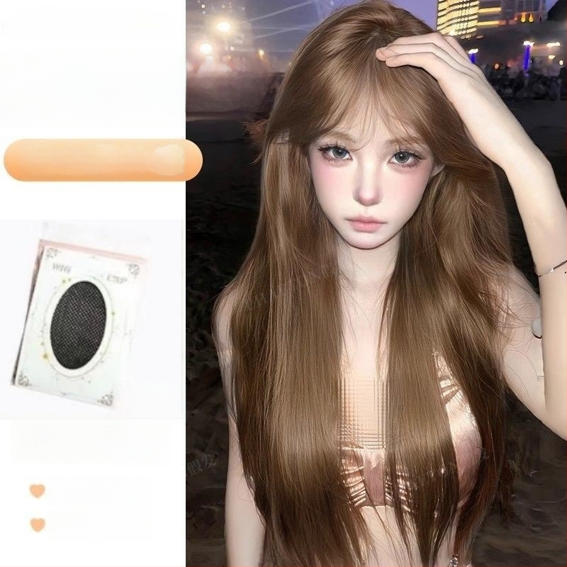 Paruka: dlhá rovná paruka s rovnými ofinami, prirodzený vzhľad, vlasy z vysokoteplotného hodvábu, nejde farbiť