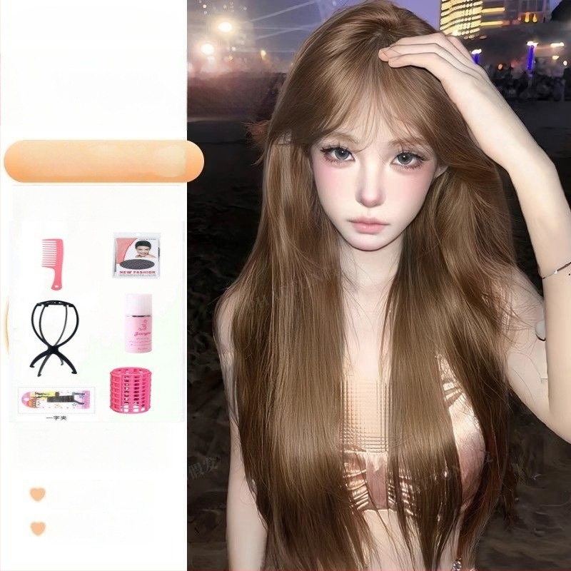 Paruka: dlhá rovná paruka s rovnými ofinami, prirodzený vzhľad, vlasy z vysokoteplotného hodvábu, nejde farbiť