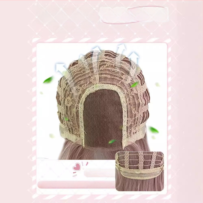 Garā taisna parūka ar slīpām bangām, pilna kapuce, augstas temperatūras šķiedras