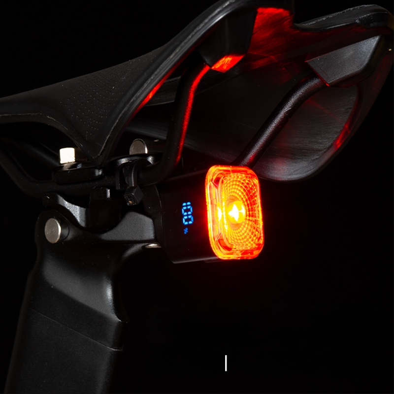 Dviračio galinis žibintas su išmaniu stabdžių jutikliu, Type-C įkrovimas, skirtas kalnų ir kelių dviračiams, nakties važiavimo įspėjimo šviesa