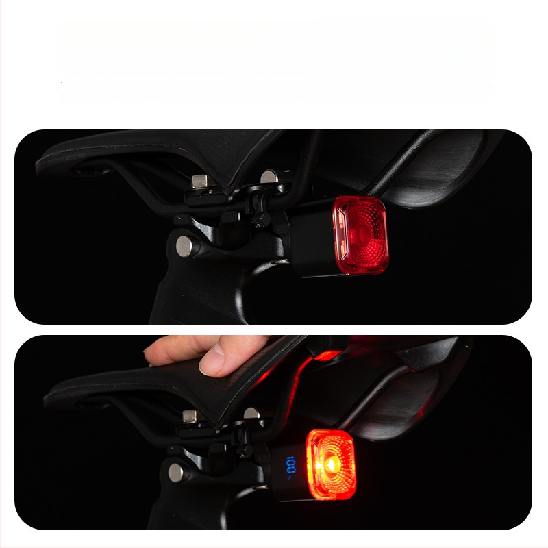 Dviračio galinis žibintas su išmaniu stabdžių jutikliu, Type-C įkrovimas, skirtas kalnų ir kelių dviračiams, nakties važiavimo įspėjimo šviesa