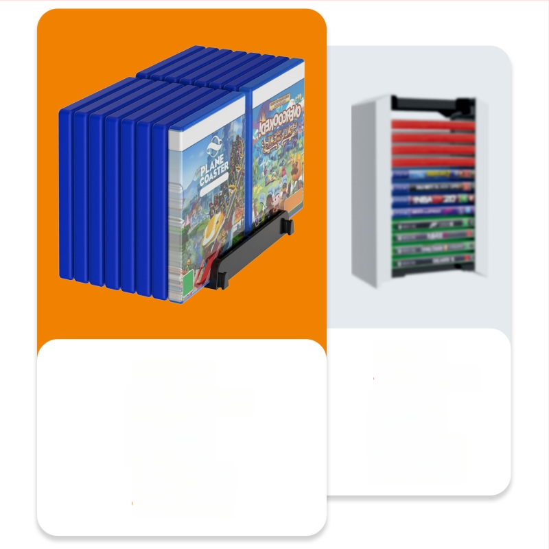 Disku uzglabāšanas statīvs PS5 Slim Pro, Xbox un Switch – galda disku turētājs no ABS ar paplašinājumu