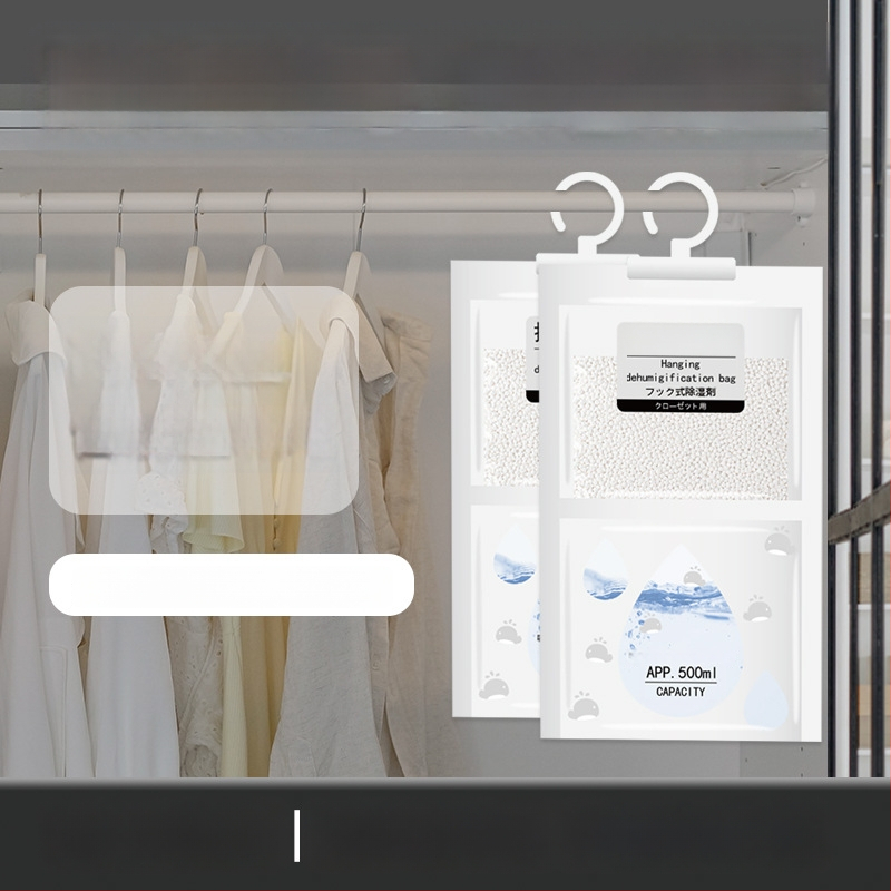 Pakabinama drėgmės sugėrimo pakuotė vidiniams drabužių spintoms ir bendrabutiams – 80 g, be kvapo, 100 vnt dėžutėje