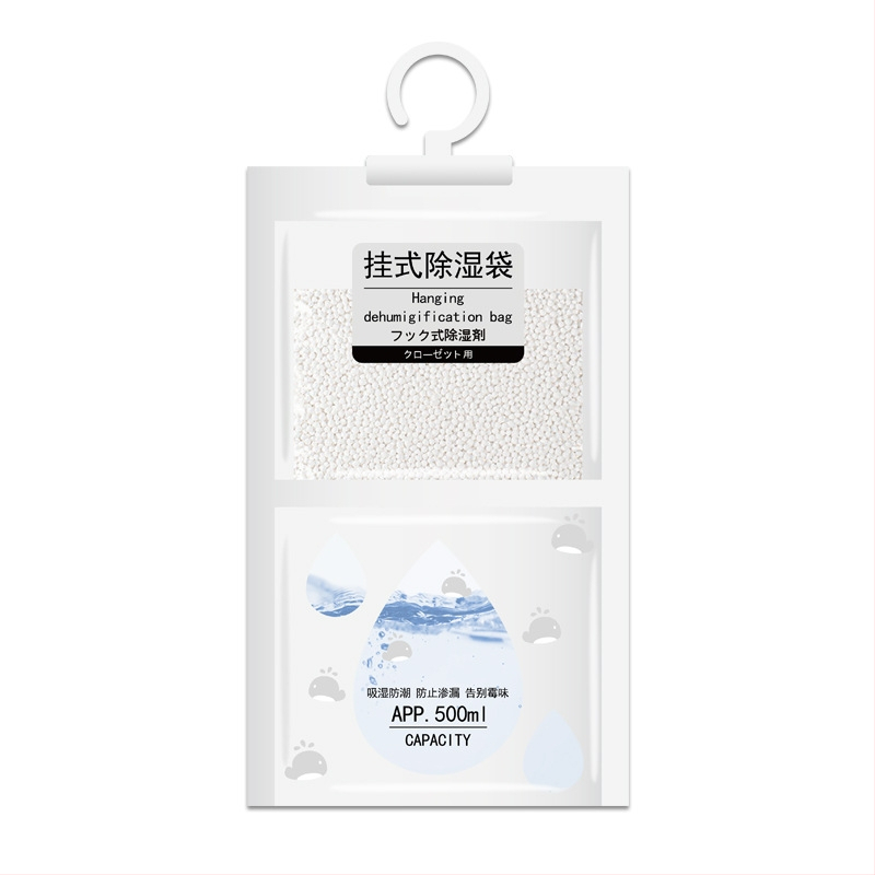 Pakabinama drėgmės sugerianti maišelė drabužių spintai ir bendrabūtei – bekvapė, džiovinimas ir dehidracija, 100 vnt pakuotėje