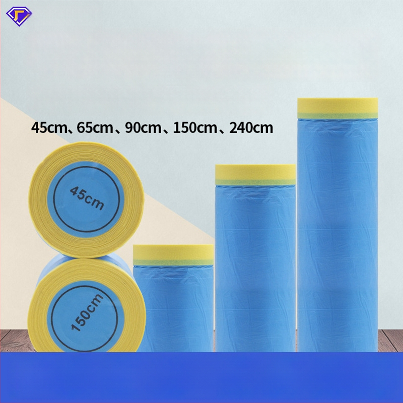 Automobilių dažų maskavimo plėvelė aukštos temperatūros, be siūlių elektrostatinė adhezija; popieriaus+PE plėvelė, storis 60–70 μm, tekstūruotas popieriaus pagrindas, laidumas 80%