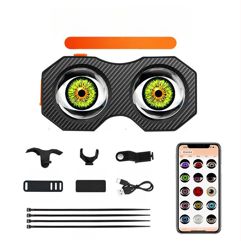 Velosipēda astes lukturs Devil Eye – uzlādējams, bezvadu, dubultā LED, ABS korpuss, 5V 2W