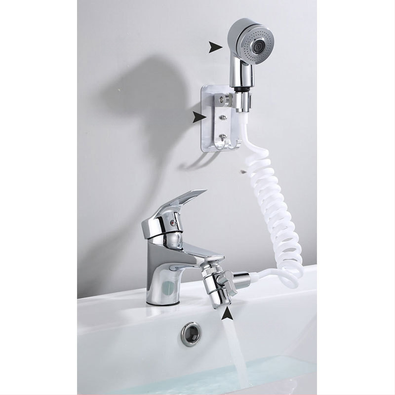 Sprchový set štyroch dielov na umývanie vlasov, s dvomi rýchlosťami, ABS, model XTHS-02, inštalácia špirálou, funkcie: postrekovanie, masáž, dážď