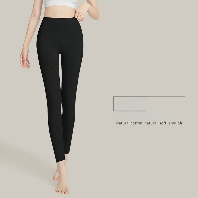 Moterų aukšto liemens medvilninės termo kelnes, 95–100% medvilnė, antibakterinės, šiltos, pilvo palaikymas, vieno sluoksnio
