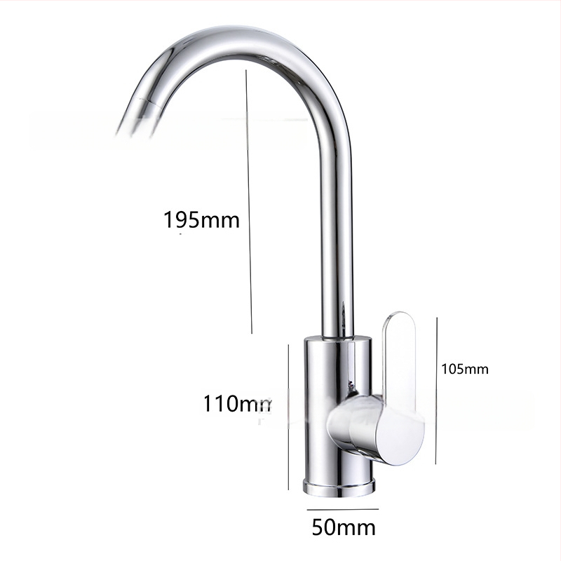 Nerūdijančio plieno virtuvinis čiaupas su karšto ir šalto vandens maišymu, vertikalus montavimas, pakeliamas atidarymas, keraminiu disko vožtuvu