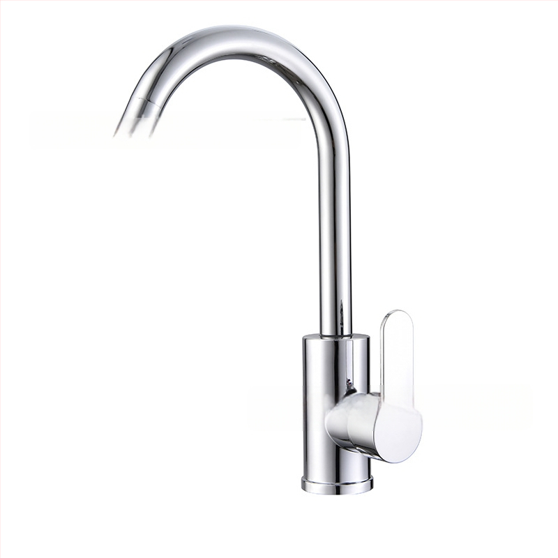 Nerūdijančio plieno virtuvinis čiaupas su karšto ir šalto vandens maišymu, vertikalus montavimas, pakeliamas atidarymas, keraminiu disko vožtuvu