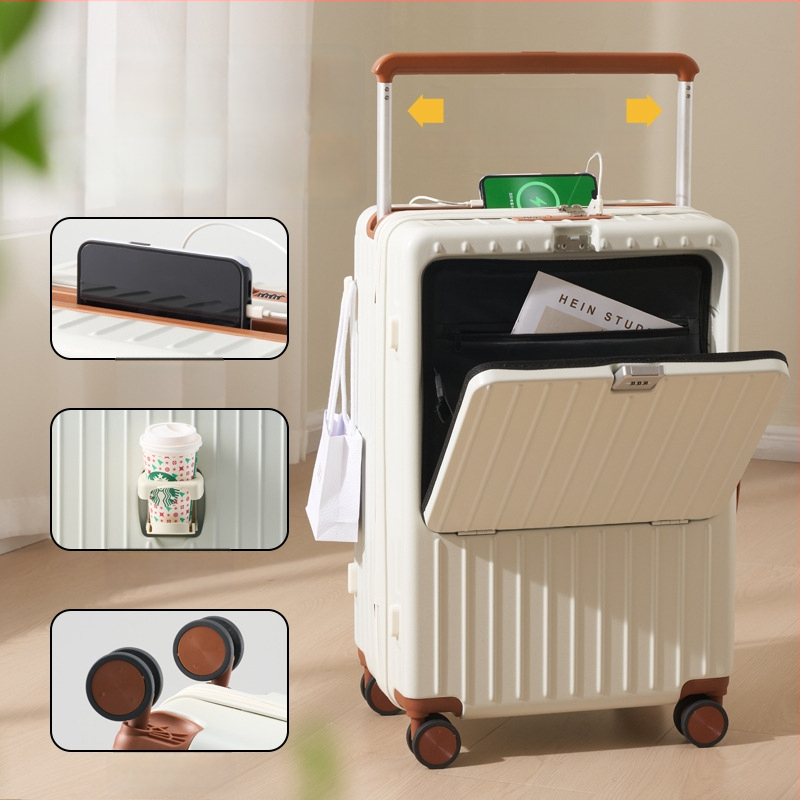 Sagitar käsipagas eesmise avamisega, ABS+PC materjal, USB-liides, universaalsed rattad, kaal 3,25 kg