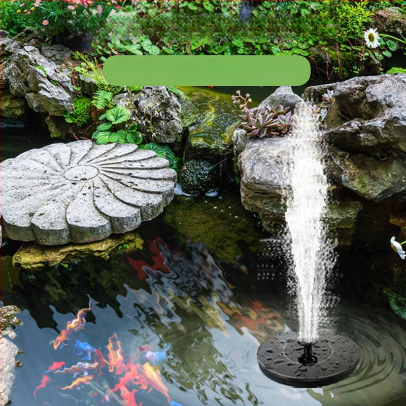 Saules fontānu sūknis dīķim un dārzam – kombinēta šļakstīšana, plūdošs ūdens elements, ārējā sūknis, Haotu