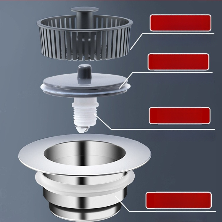Filter odtok drez s pop-up jadrom - Dry, plast, praktický typ, 70 g, moderný minimalistický štýl