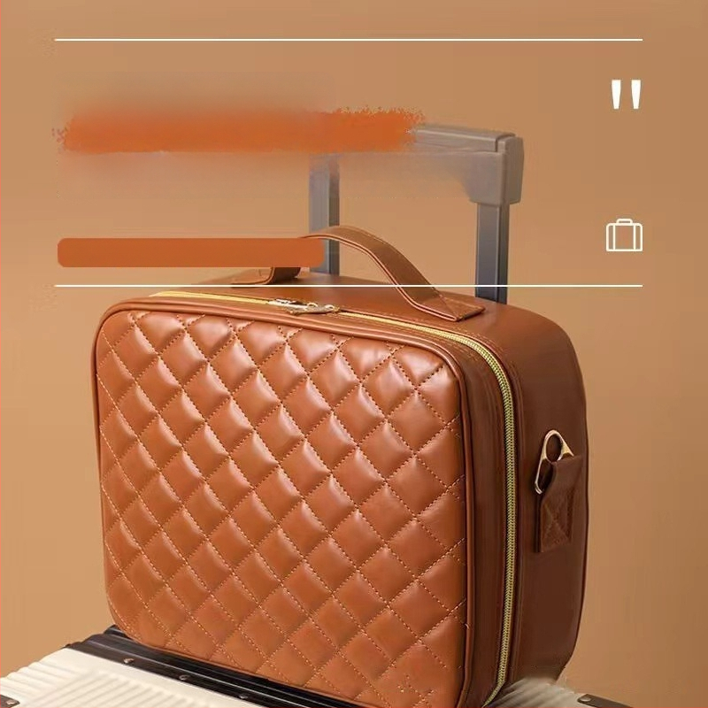 Kosmetinė dėžutė su LED apšvietimu ir veidrodžiu, nešiojama, didelės talpos, nuimamas atskyrimo skirsnis ir užtrauktukas