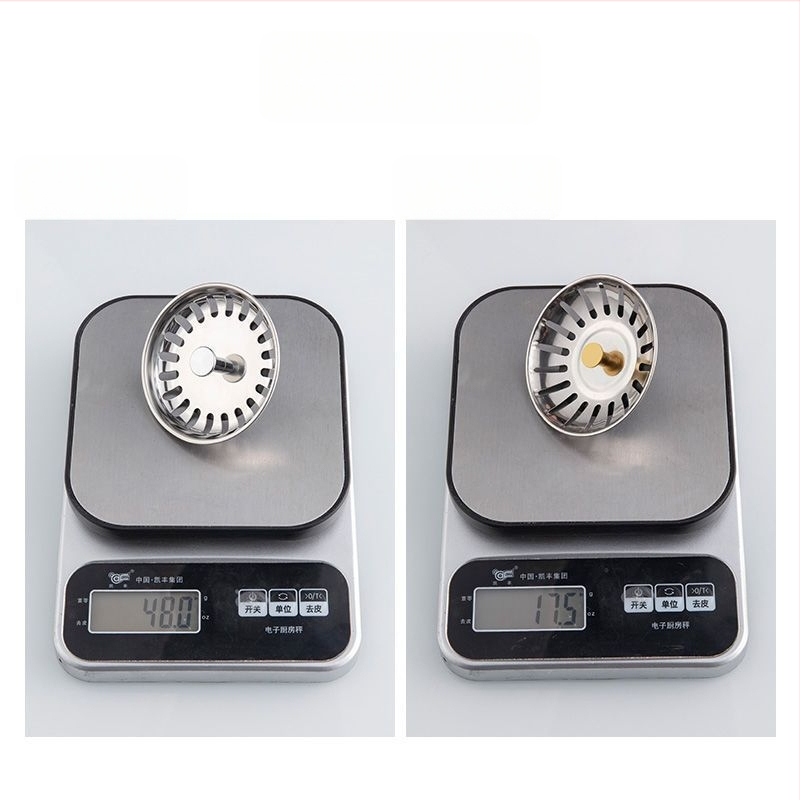 Filtr na kuchynský drez, nerezová oceľ, kryt zátky odtoku, model CFGLW, hmotnosť 0,2 kg, moderný minimalistický dizajn