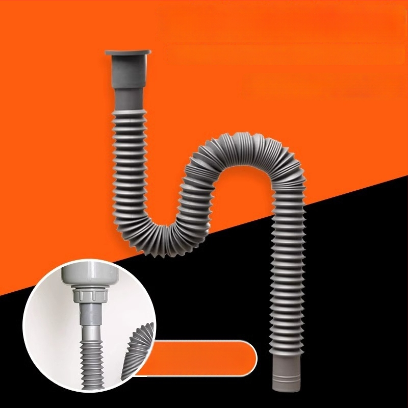 Köögivalamu äravoolutorude komplekt, plastikust, S-kujuline, tõmbe mehhanism, lõhna vastu, pikendusega