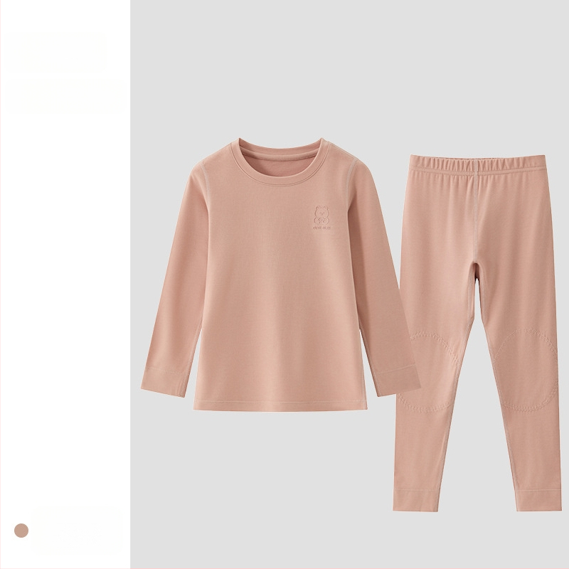 Vaikų fliso termo komplektas, unisex, Derong akrilas, labai storas 301–350 g/m², viršų su apvaliu kaklu ir ilgomis rankovėmis bei kelnės.